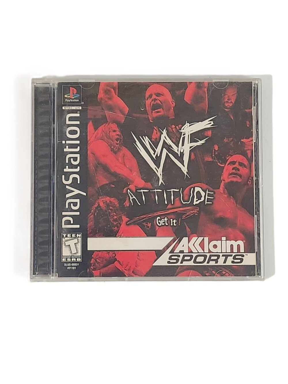 WWF Attitude – PS1 – Complete in Case (CIB) – 1999 – Black Label – Tested